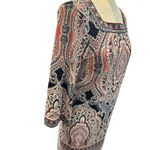 Studio One Paisley Print Sheath Dress 3/4 Sleeve Square Neck Midi‎ Elegant Photo 3