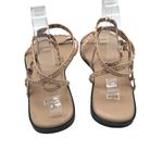 Marc Fisher  Nalica Beige Strappy Studded Sandals Ankle Strap Flats Leather 8.5 M Photo 5