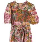 Banjanan Hilary Dress in Loki’s Garden Puffed Sleeve Midi Dress Size Medium Pink Photo 4