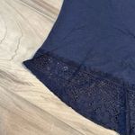 SO . Navy Blue Simple Lace Crop Top T-Shirt ~ Size Medium Photo 3