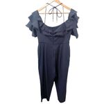 Sheike Navy Blue‎ Off the Shoulder Cropped Jumpsuit Blue Size 12 Photo 1
