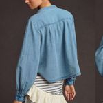 Anthropologie  Pilcro Pintuck Button-Front Blouse denim chambray sz 2X Photo 1