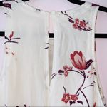 Leith White & Pink Floral Print Lined High Low Knee-length Dress Photo 6