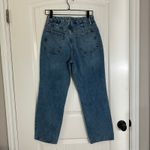 Good American  90's Duster Straight Leg Blue‎ Jeans High Rise Distressed 6/28 Photo 3
