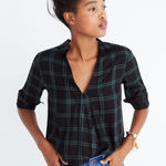 Madewell Surplice Wrap-Front Shirt in Palma Plaid SZ XS Photo 0