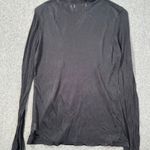 Bailey 44 Mock Neck Sheer Long Sleeve Top Women's Small Gray Ribbed Knit Photo 6