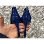 Gucci Blue Patent Leather Pointed Toe Booties 37.5 Photo 8
