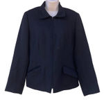 Sag Harbor 100% wool black zipper lined blazer jacket with front pocket-size 10 Photo 0