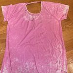 Chaser Distressed pink white ombre short sleeve t-shirt top black glitter Sz M Photo 4