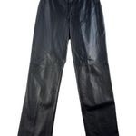 Nine West Vtg 90s  Sz 4 Leather Pants Black Straight Bikercore Goth Punk Grunge Photo 0