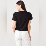 AGOLDE Black V-neck cotton-blend T-shirt Photo 3