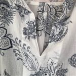 Eden & Olivia  Cotton Floral Blouse White/Blue M Photo 2
