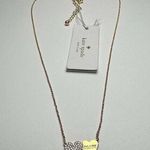 Kate Spade “ Mom” Engraved Rhinestone Gold Tone Necklace Signed NWT Photo 0