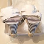 Marina Yachting women's size 41 EU leather wedge heels boating nautical sandals White Photo 3