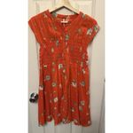 Free People Greatest Day Mini Dress Orange Floral Festival Boho Beach Size XS Photo 1