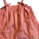 Kopal Block Print Bohemian Tank Top Shirt Blouse Bows Lace Trim Size XS NWT Red Photo 4