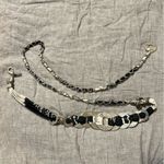 Chico's Silver Black Circle Chain Link Ribbon Belt Photo 8