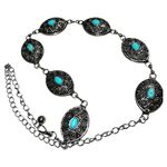 Silver and turquoise concho belt! White Photo 2