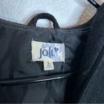 Jolt Faux Leather Sleeve Parka Hooded Womens Large Wool Blend Peacoat Photo 9