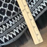 BCBGMAXAZRIA Black White Geo Print Babydoll Sequin Silk Blend Tulle Hemline Y2K Photo 8