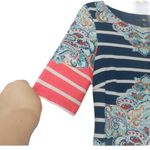 R&K Striped Mirror Print Stripe Artsy Coastal Nautical Stretch Dress Size 6 Blue Photo 1