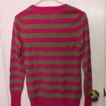 New York And Company Pink strips Sweater with beanie XS Photo 2