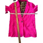 JODIFL  Hot Pink Single Button Blazer Leopard Print Lined Women's Medium Career Photo 6