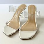 Stuart Weitzman Kristal Clear Heel Sandals in White Size 6.5 Photo 2
