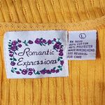 Vintage Romantic Expressions 90s Marigold Pointelle Cropped Tank Top Size Large Yellow Photo 5
