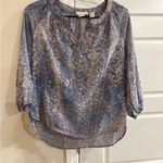 Cynthia Rowley  Silk Blue Blouse Tunic 3/4 Sleeves Open Neckline XS Photo 0