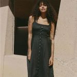 Doen Lantana Dress Black Ramie Maxi Sheer Sleeveless XXS EUC Photo 7
