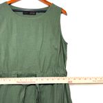 Fat Face 10 Linen Army Green Midi Dress Scoopneck Pockets Tie Front Summer Beach Photo 8