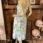 Blair Woolverton VINTAGE 1980'S STRAPLESS PASTEL FLORAL PRINT TEA DRESS (12) Photo 4