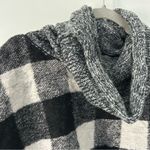 Anthropologie  Wintertide Reversible Floral Buffalo Check Wool Turtleneck Shrug Photo 1
