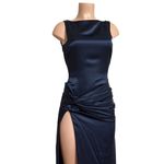 House Of CB  Roxanne Thigh High Slit Maxi Dress, Navy, Small Photo 8
