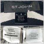 St. John Brush Stroke Jacquard Cashmere Wool Cardigan Black White Size S Photo 2