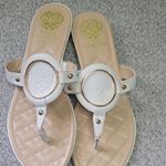 Vince Camuto White and Tan Sandals Minimalist Design Size 8.5 Photo 8