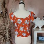 American Eagle AEO Size Small S NWT New Floral Stretchy Cropped Top Blouse Photo 5