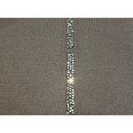 Escada Crewneck Blouse Turtleneck Rhinestone Glam Fringe Womens XL Gray Sweater Photo 6