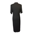 Marine layer  Lexi Rib Mock Neck Midi Dress Black Short Sleeve Medium Lined Photo 3