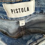 Pistola Light Wash Raw Hem Distressed Cropped Straight Leg Jeans Size 31 Photo 5