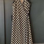 Diane Von Furstenberg  Black Collared Sleeveless Sweater knit Wrap Dress Large Photo 0