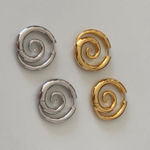 Swirl Tarnish free earrings gothic, bold statement Gold Photo 4