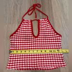 ZARA  Red & White Crochet Crop Top with Key Hole - Size Small Photo 4