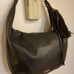 Rebecca Minkoff women Black Leather Hobo Bag with gold studs shoulder handbag Photo 0