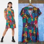Dangerfield Patchwork Viscose Dress size AU 12/8 Green Photo 0