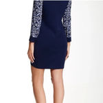 Diane Von Furstenberg Diane Von Furstenburg Sorrel Navy & White Knit Silk Long Sleeve Shirt Dress Sz S Photo 2