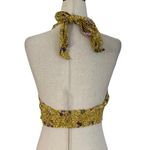Skylar + Madison Yellow Floral Halter Crop Top Women's Size Large | 43-36 Photo 1