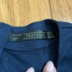 ZARA  | Navy Blue Suede Fringe Top Small Photo 3