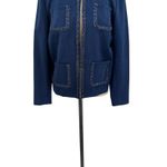 J. McLaughlin  Fanning Jacket‎ Blazer Braided Trim Navy Blue Size Large Photo 5